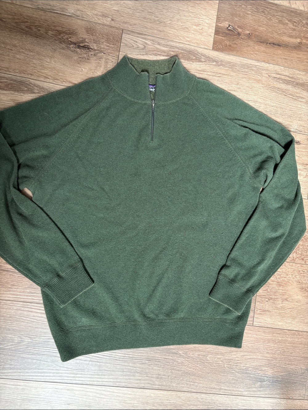 Patagonia Half-Zip Sweater 1/4 zip Olive Hunter Forest Wool Cashmere Merino